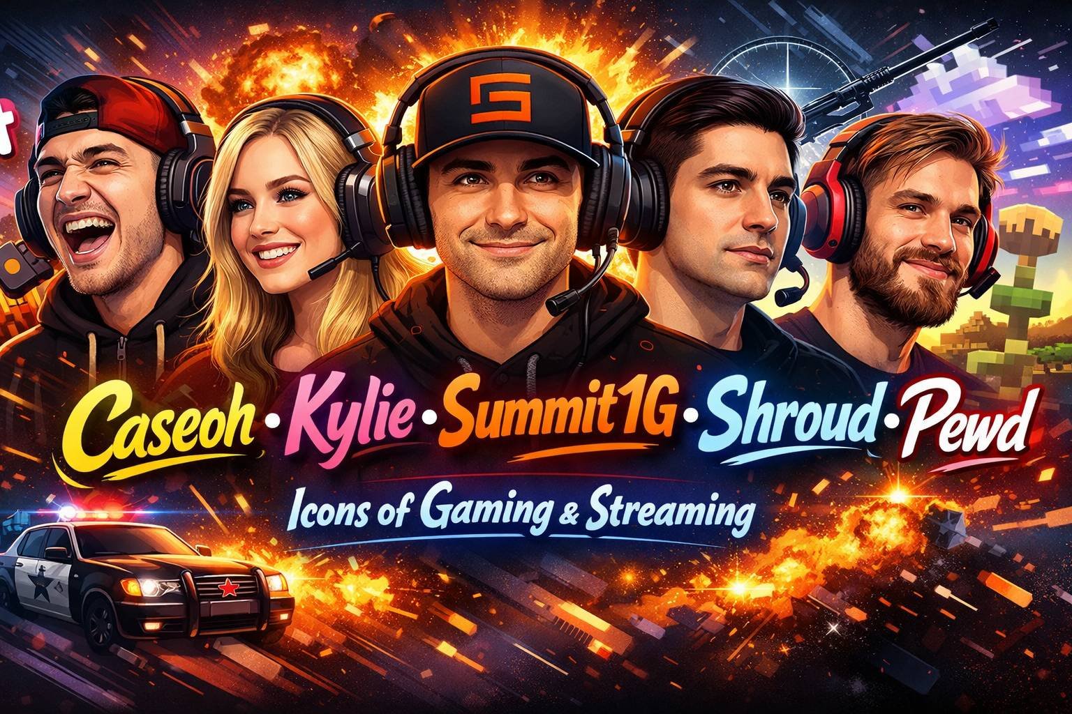 Caseoh Kylie summit1g Shroud Pewd